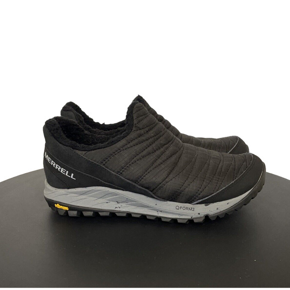 Merrell‎ Anotra Slip-On Sneaker Moc Womens Sz 6 Black J066950 Faux Fur Lined - Picture 1 of 8